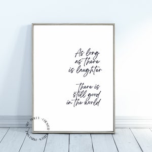 Digital Download Poetry Print, Printable Wall Art, Minimalist Black and White Art, Inspirational Quote About Laughter