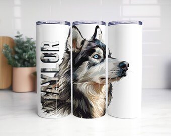 Personalized Siberian Husky Tumbler: Dog Breed Lover Gift