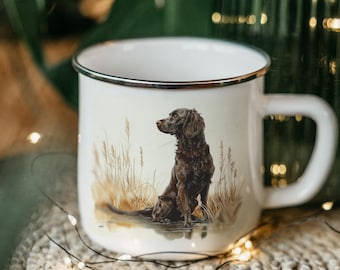 Boykin Spaniel Hunting Enamel Camping Mug - Dog Lover Gift
