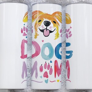 Dog Mom Cartoon, Pet Lovers Gift, Custom Dog Tumbler, Durable Metal Drinkware, Personalized Metal Tumbler,