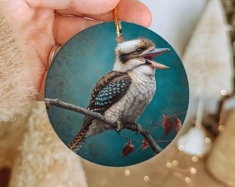 Laughing Kookaburra Ceramic Ornament – Handcrafted Bird Decoration, Australian Wildlife Art, Nature Lover Gift