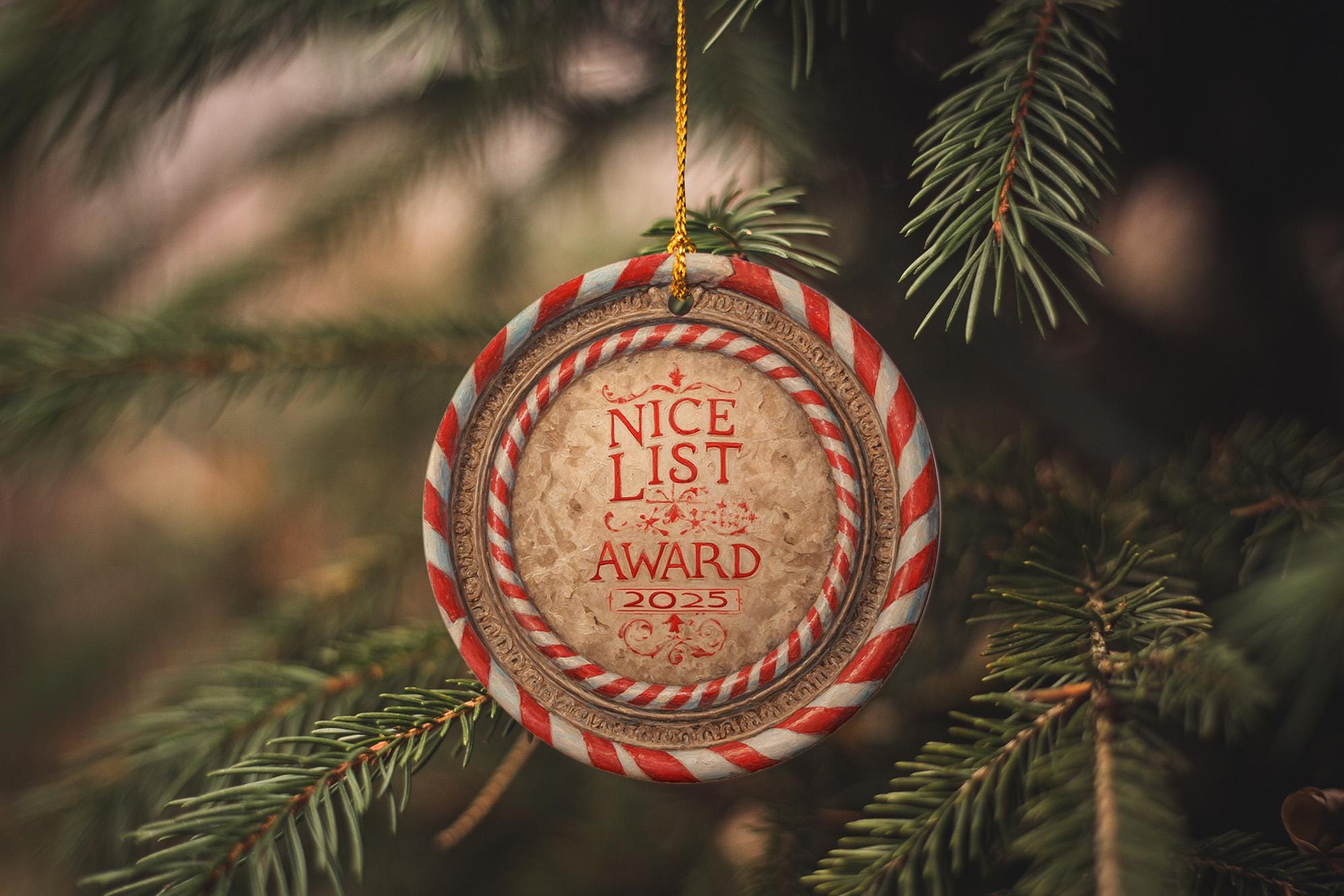 Personalised Santa Nice List Badge – Christmas Novelty Pin, Plastic, Made In UK
