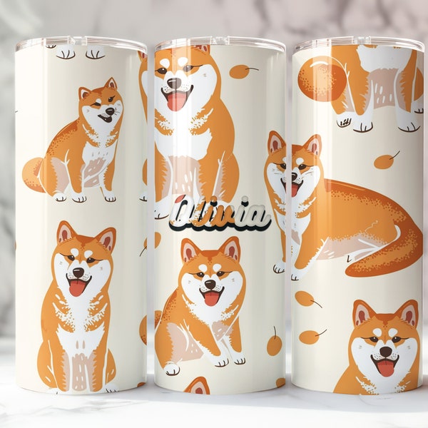 Shiba Inu Tumbler, Dog Lovers Gift, Personalized Pet Cup, Charming Pets Merch, Playful Smirk Design