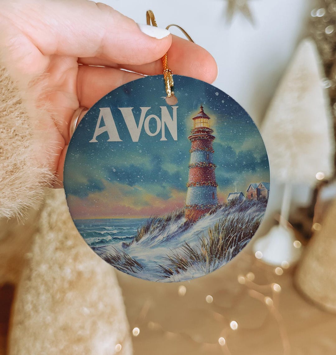 Avon Lighthouse Ceramic Ornament: Coastal Christmas Decor Keepsake - Etsy