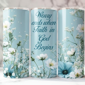 Faith in God, Biblical Tumbler, Religious Gift, Custom Bible Gift, Personalized Metal Tumbler,
