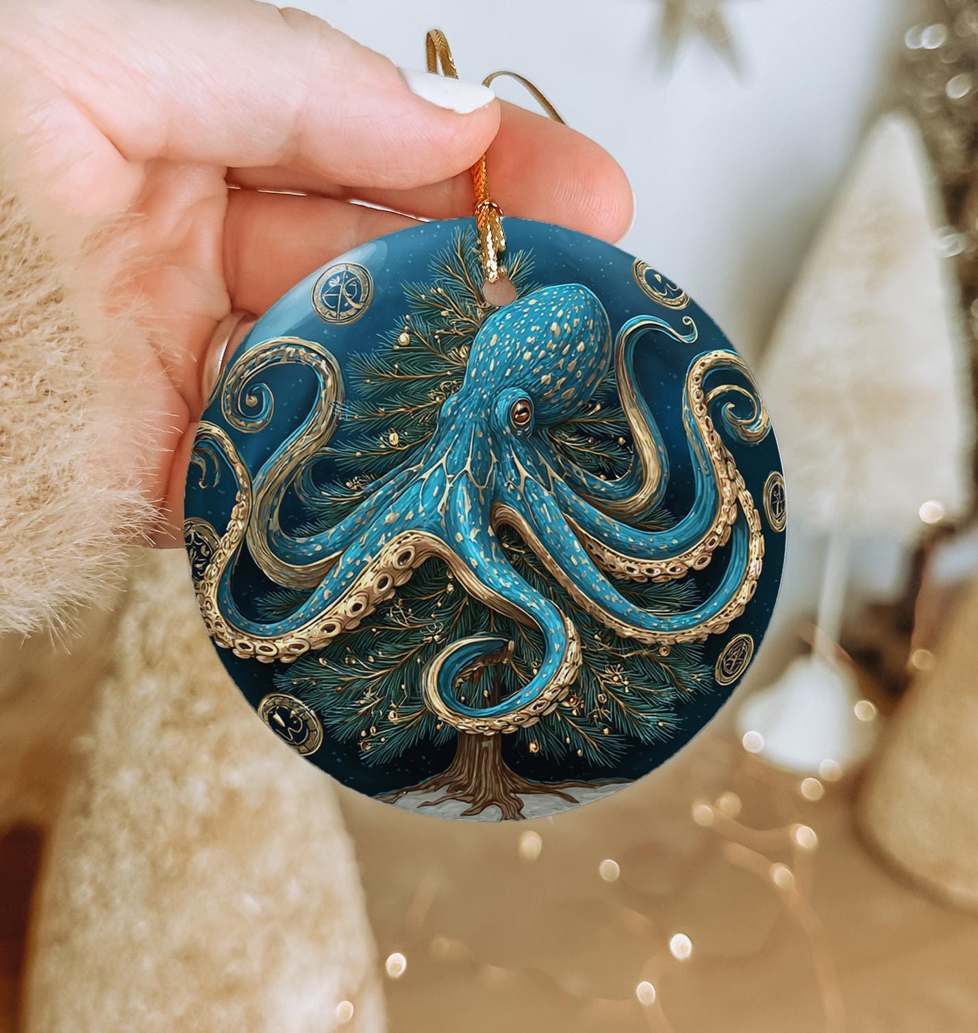 Exotic Environments Octopus Coral Ornament - White