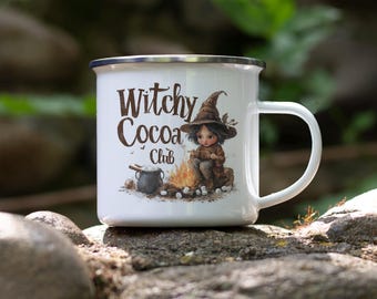 Witch Enamel Camping Mug: Halloween Cocoa Club Drinkware