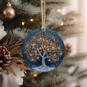 Yggdrasil Ceramic Ornament: Norse Mythology World Tree Holiday Decor