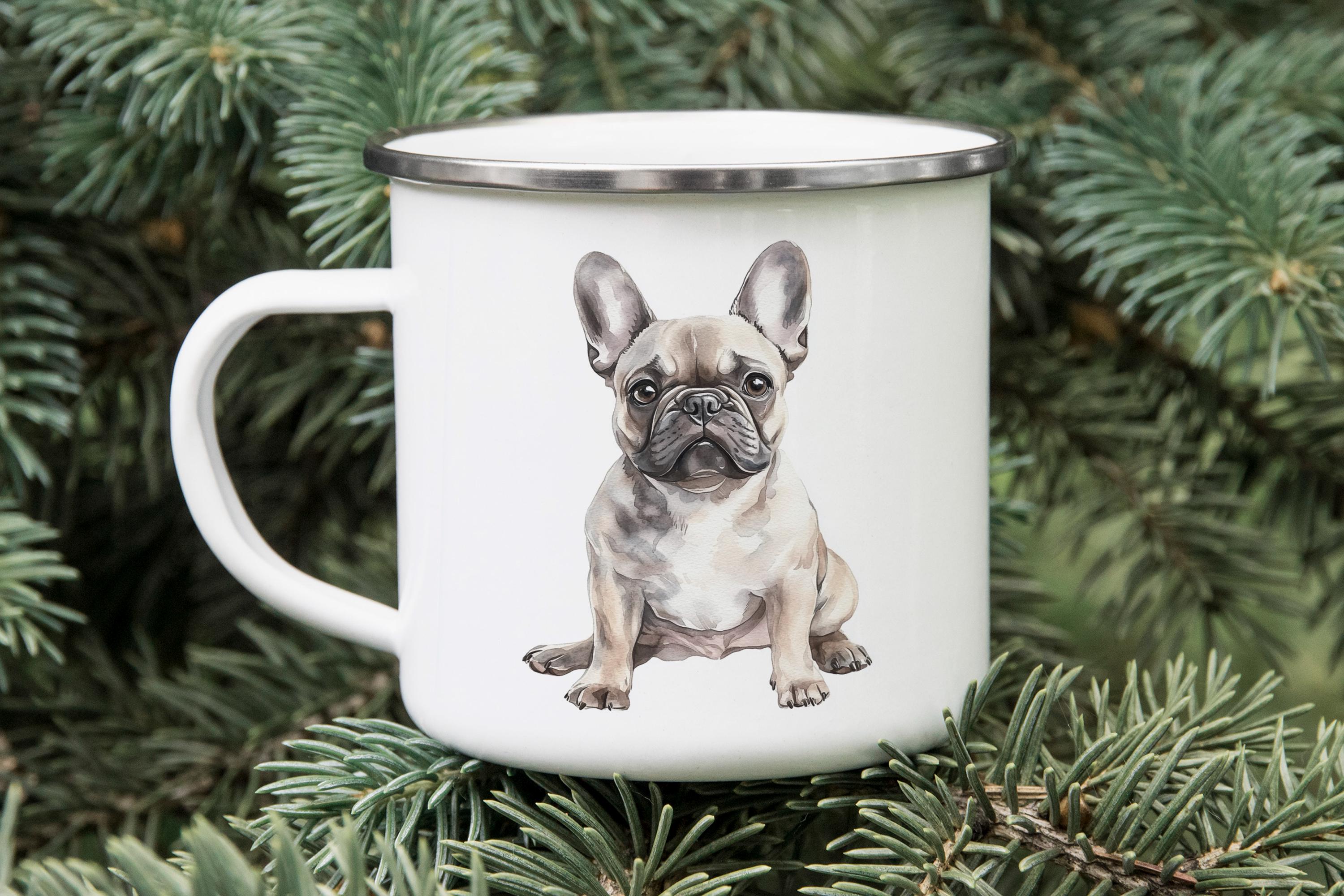 French Bulldog Camping Mug: Dog Lover Gift, Enamel Tin Mug - Etsy