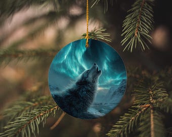 Fenrir Wolf Ornament: Norse Mythology Ceramic Decor, Viking Yule Gift