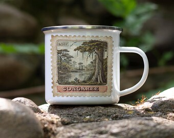 Vintage Congaree National Park Enamel Camping Mug: Retro Hiker Gift