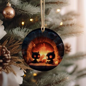 Ceramic Soot Imp Ornament: Whimsical Fireplace Decor, Gothic Home Gift