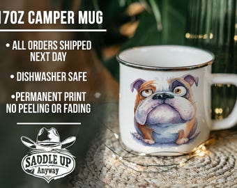 バーベキュー・調理用品 bulldog brand mini mug Old.New Amazon.com: English Bulldog White Coffee Mug 11 Oz 15 Oz