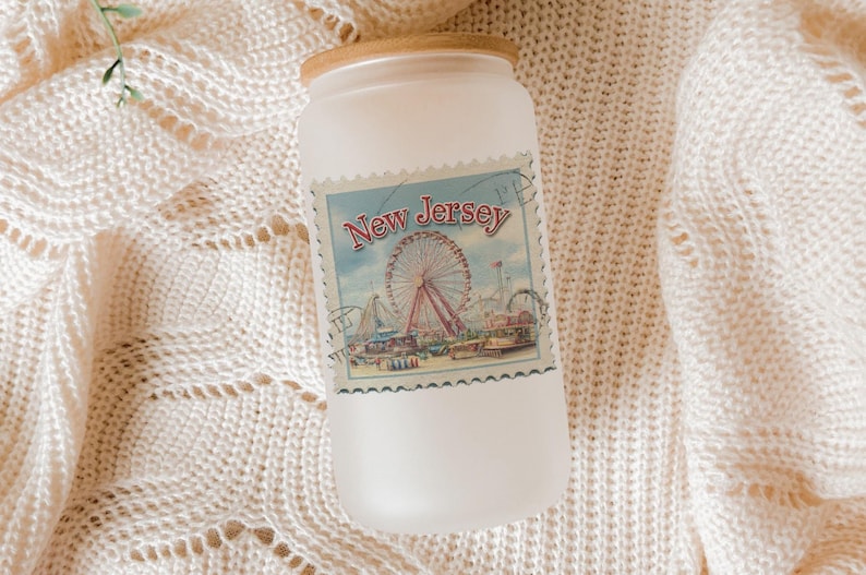 a bottle with a picture of a ferris wheel on it