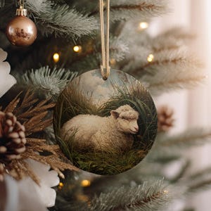 Woolly Sheep Ceramic Ornament: Rustic Farm Animal Decor