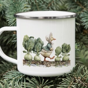 Duck in Bonnet Cabbage Patch Enamel Camping Mug