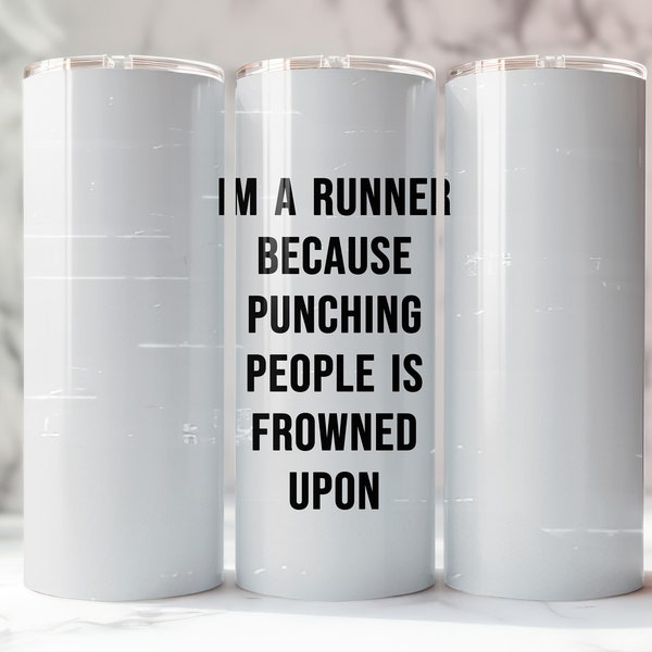 Custom Runner Tumbler, Metal Drinkware, Running Humor Gift, Personalized Sports Cup, Fitness Enthusiast Mug