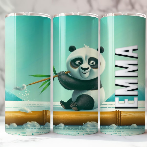 Personalized Panda Cartoon Tumbler, Animated Art Cup, Wildlife China Gift, Animal Lovers Present, Mom's Custom Drinkware