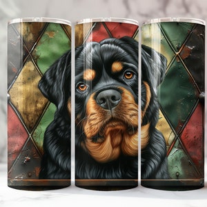 rottweiler Merchandise, Unique Pet Accessory, Personalized Pet Tumbler, Dog Lover Gift, Custom Metal Tumbler,