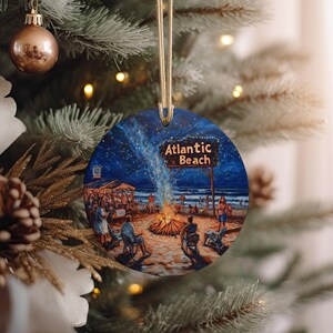 Atlantic Beach Bonfire Ornament: Coastal Christmas Keepsake