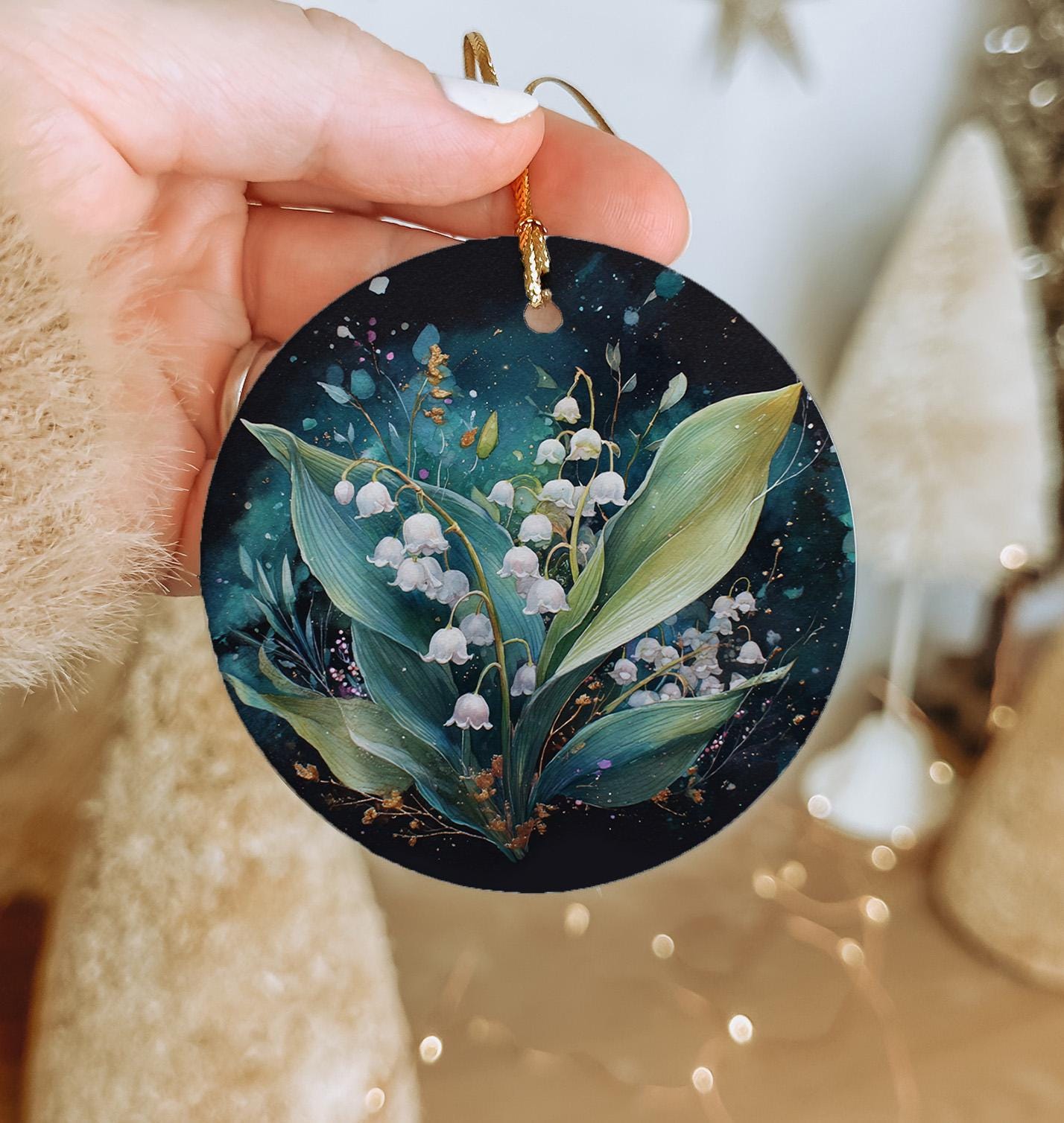 Lily of the Valley Ceramic Ornament: Handmade Cottagecore Floral