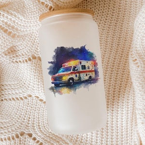 Paramedic Tumbler: Ambulance Starry Night Design - EMS Gift
