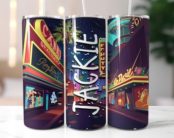 Vegas Casinos - Personalized Tumbler, Glamour, 20oz, Nightlife, Luxury Art