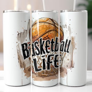 Sports Basketball life, Insulated Drinkware, Cold Beverage Cup, Durable Travel Mug, Metal Tumbler,