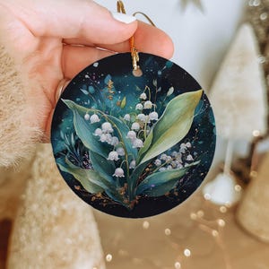 Lily of the Valley Ceramic Ornament – Handmade Floral Keepsake Gift, Spring Flower Decoration, Cottagecore Home Decor