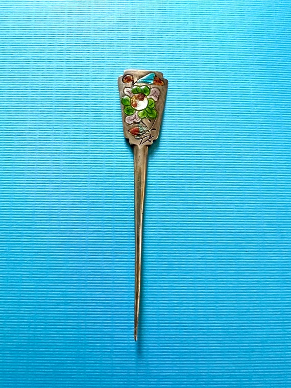 Antique Chinese Sterling Silver Hairpin - image 1