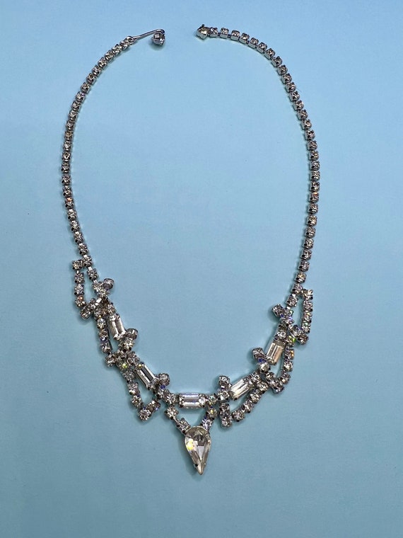 1950s Rhodium Necklace - image 3