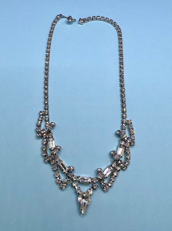 1950s Rhodium Necklace - image 2