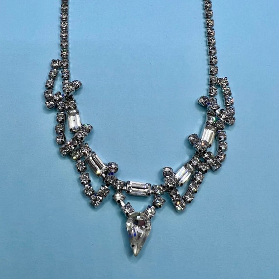 1950s Rhodium Necklace - image 1