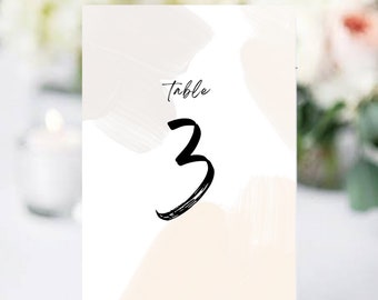 Minimalist Wedding Table Numbers EDITABLE INSTANT DOWNLOAD