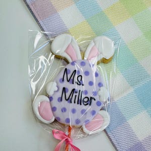 6 Personalized Bunny Egg Cookie – Custom Easter Treat