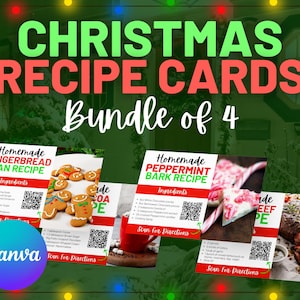 Kerstkaart makelaar, visitekaartje december, receptenkaart, makelaardij, kerstrecepten, eenvoudig bewerken, canvas