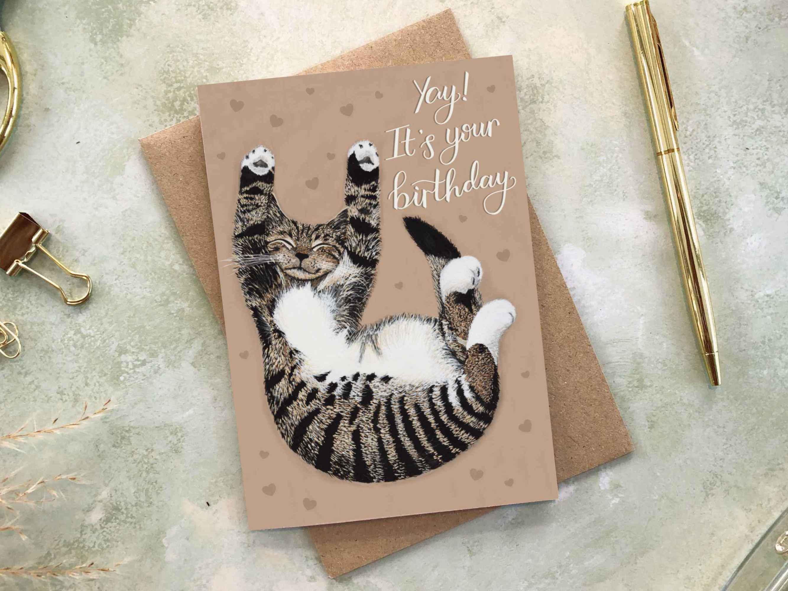 Cute Tabby Kitten Birthday Card | Cat Lover Card | Cat Mum Card | Cat ...