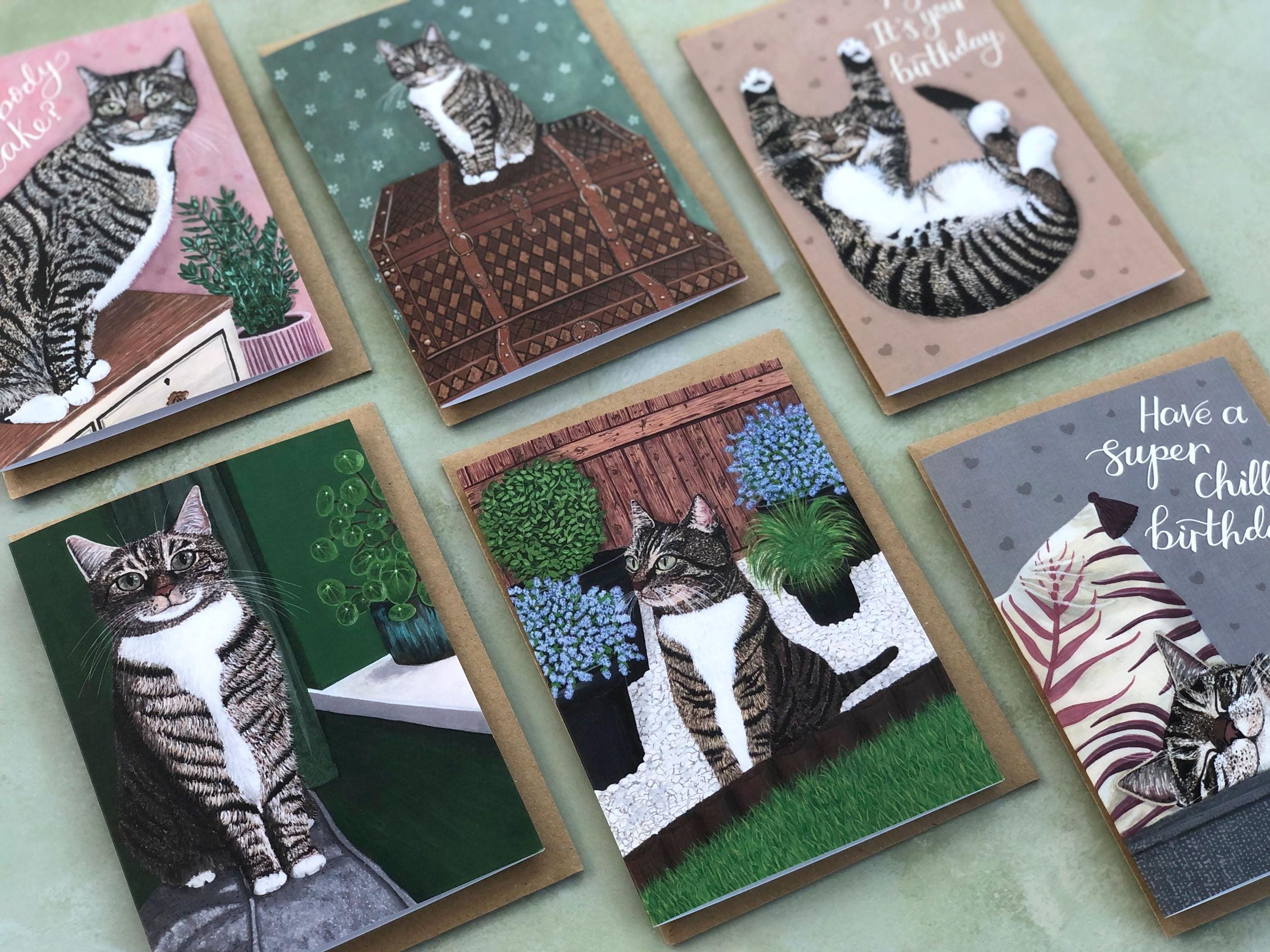Cute Tabby Kitten Birthday Card | Cat Lover Card | Cat Mum Card | Cat ...