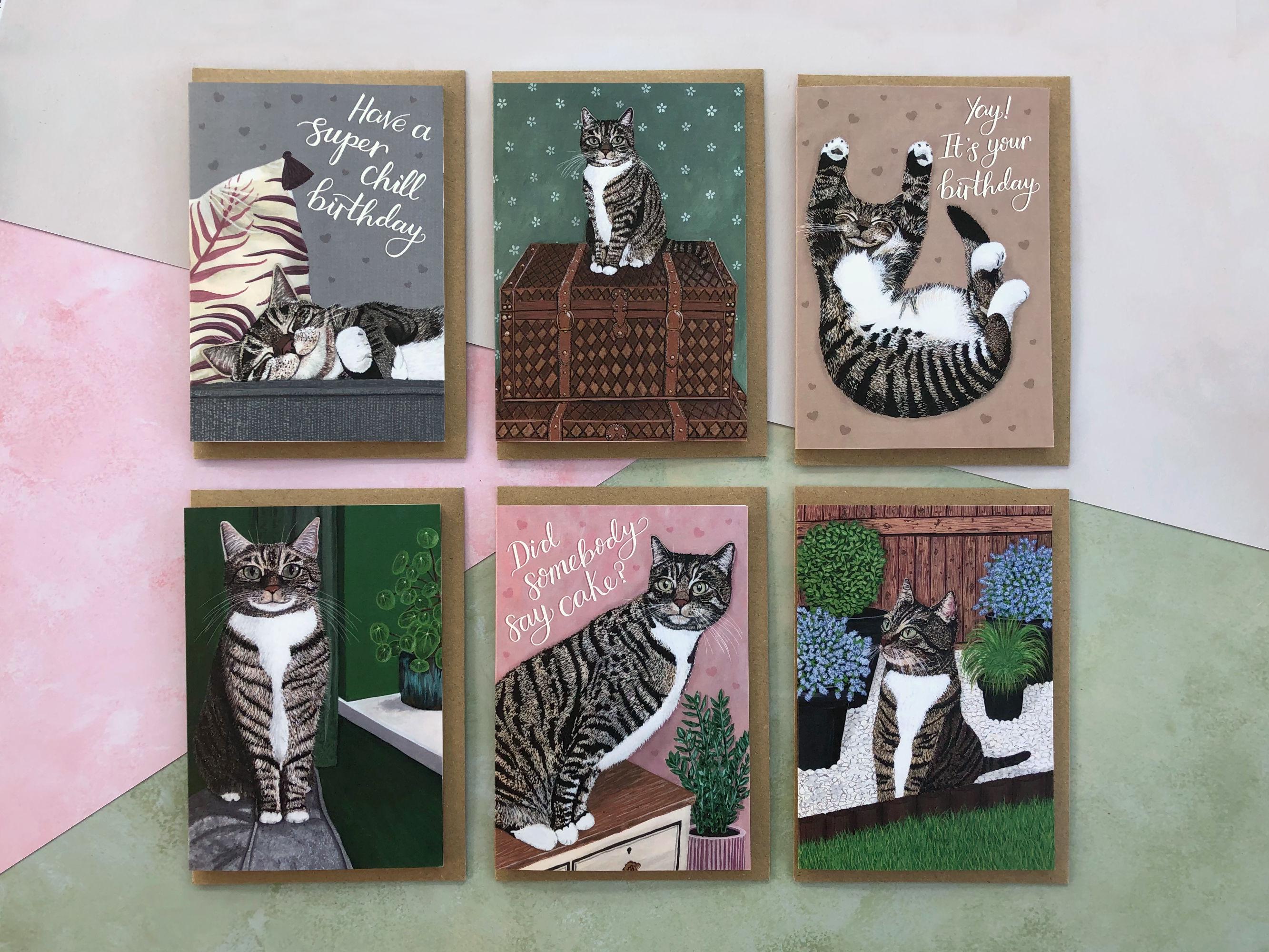 Cute Tabby Kitten Birthday Card | Cat Lover Card | Cat Mum Card | Cat ...