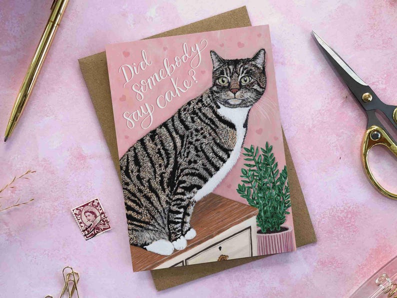 Cute Tabby Cat Birthday Card | Cat Mum Card | Cat Lover Card | Cat ...