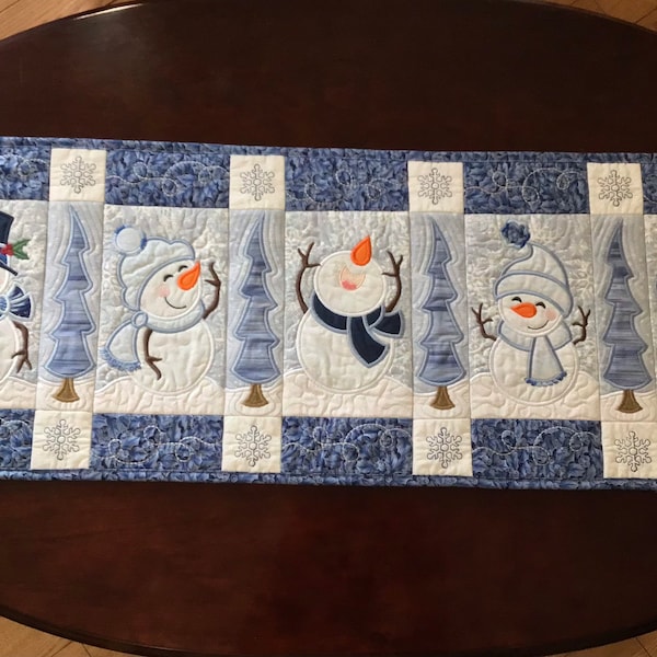 Snowman Cheer Quilted Table Runner NCU0NNT1769
