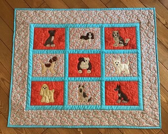 Handcrafted “Top Breeds” Dog Quilt