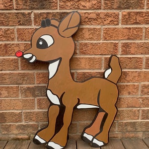 Rudolph Reindeer Woodworking Pattern: DIY Christmas Yard Art (PDF Download)