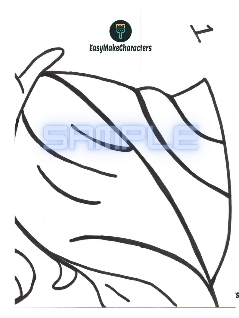 May include: Black and white line drawing of a cartoon character with a large head and a small body. The character has a large, round head with a wide mouth and a small nose. The character's body is small and thin, with short arms and legs. The character is wearing a hat.
