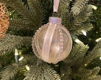 Gold or Silver ribbon Christmas ornament By YMPart