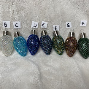 Rhinestone light bulb Christmas ornaments