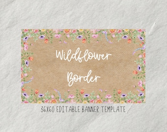 Plantilla de banner de flores silvestres (editar en Canva)