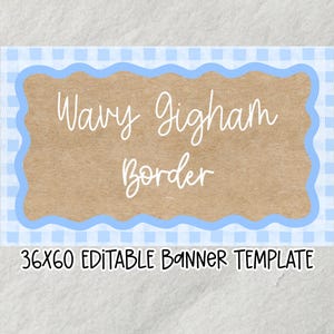 Wavy Gingham Border Banner Template (Edit in Canva)