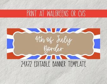 Plantilla de banner para el 4 de julio (editar en Canva)