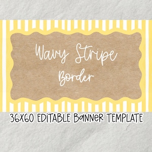 Modello di banner con bordo a strisce ondulate (modificabile in Canva)
